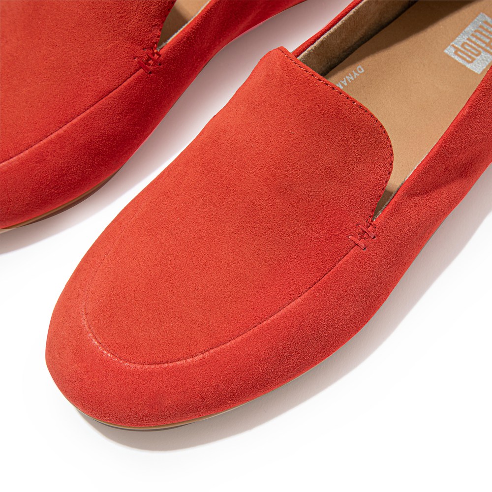 Fitflop Womens Loafers Coral Pink - Lena Suede - WN3470289